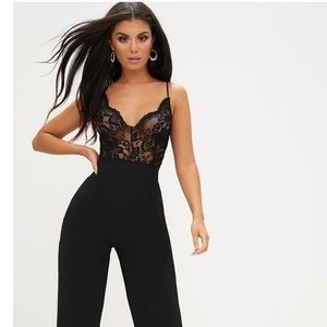 Black lace wide-leg jumpsuit✨